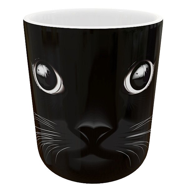Caneca gato preto presente divertido halloween fofo