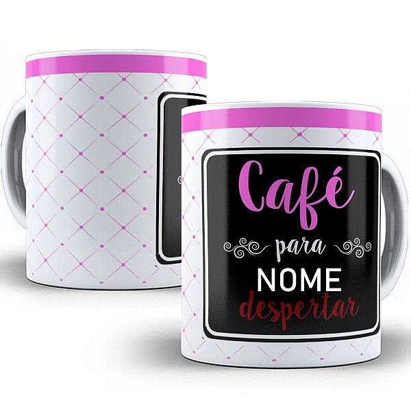 Caneca café para despertar com nome personalizado presente