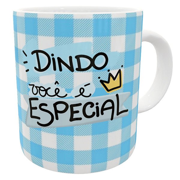 Caneca dindo você é especial presente xadrez pronta entrega