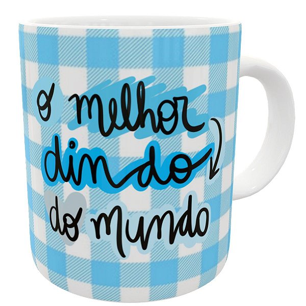 Caneca o melhor dindo do mundo presente padrinho xadrez