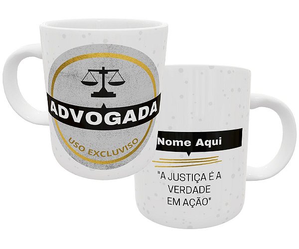 Caneca advogada com nome personalizado profissão direito