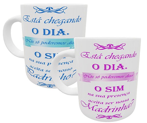 Caneca convite para padrinhos de casamento presente brinde