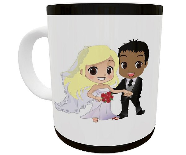 Caneca presente de casamento casal lembrancinha noivos