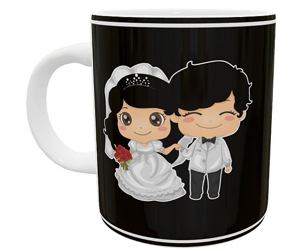Caneca casal presente de casamento lembrancinha casados