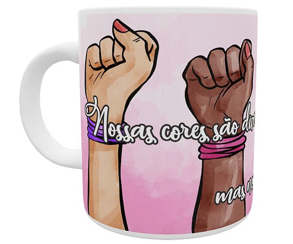 Caneca igualdade racial presente todos iguais raças
