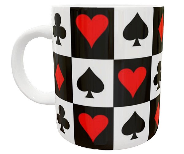 Caneca cartas nipes presente poker baralho cassino