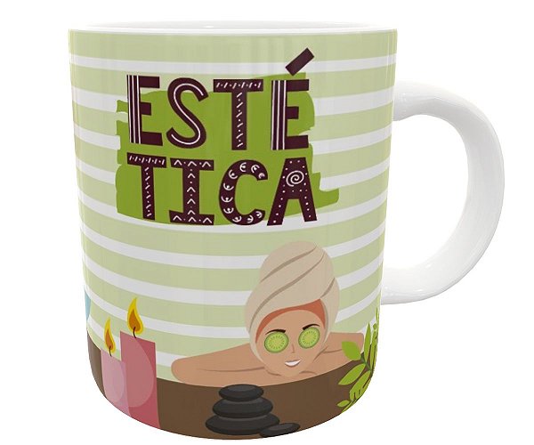 Caneca estética faculdade esteticista presente profissão