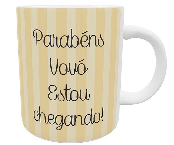 Caneca parabéns vovó estou chegando presente revelação bebê