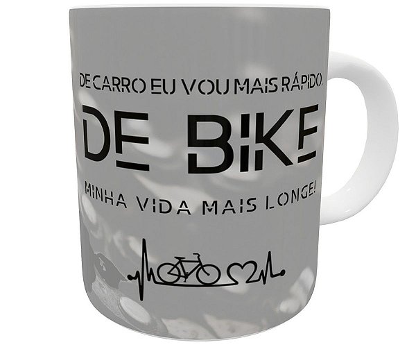 Caneca de bike minha vida vai mais longe presente atleta