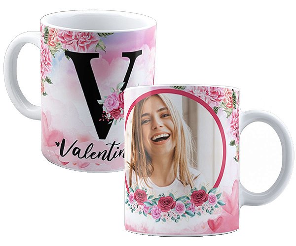 Caneca personalizada inicial+qualquer nome com foto presente