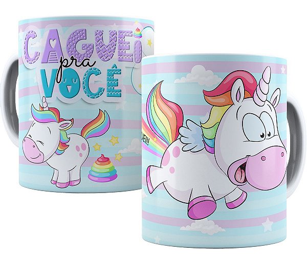 Caneca unicórnio caguei para você presente divertido fofo