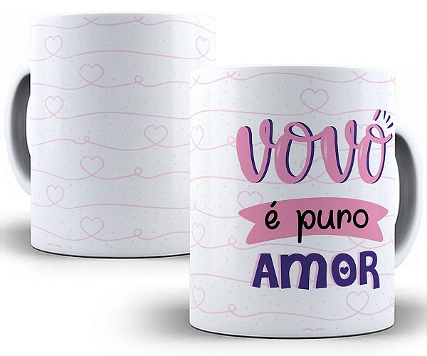 Caneca vovó é puro amor presente dia dos avós fofo divertido