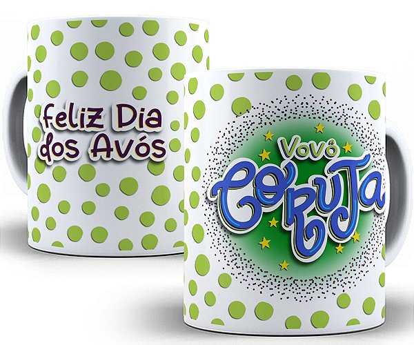 Caneca feliz dia dos avós vovô coruja presente divertido