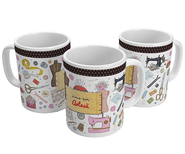 Caneca amo ser artesã presente profissão criativo