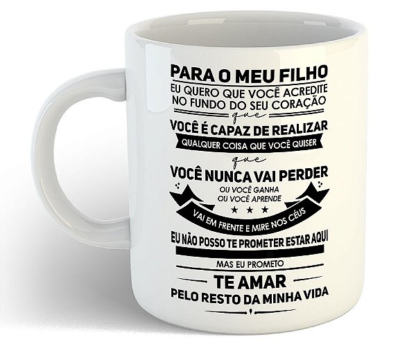 Caneca para meu filho presente amor família filhão