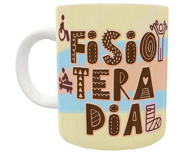 Caneca fisioterapia faculdade profissão curso fisioterapeuta