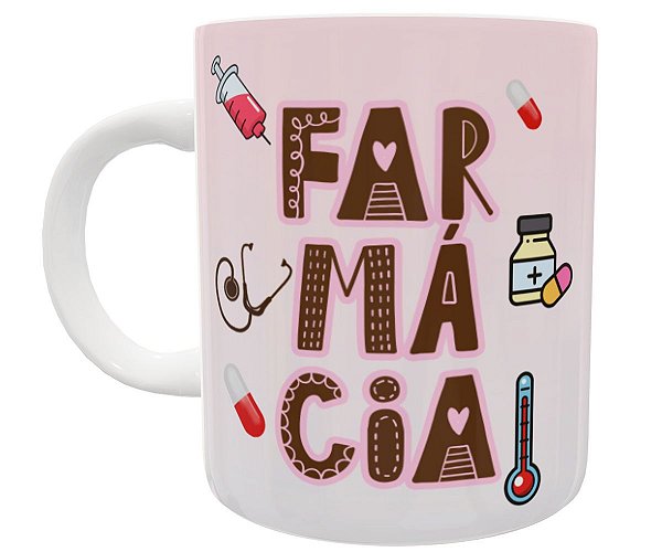 Caneca faculdade farmácia presente profissão farmacêutico