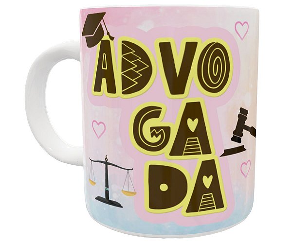 Caneca advogada profissão faculdade direito curso presente