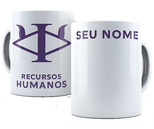 Caneca recursos humanos com nome personalizado presente