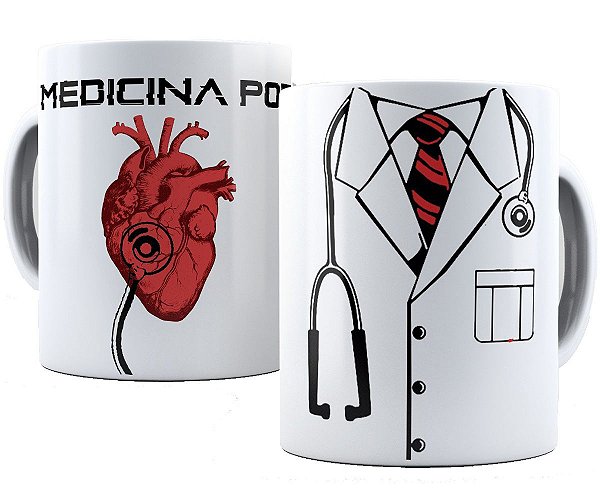 Caneca medicina por coração presente médico medicina