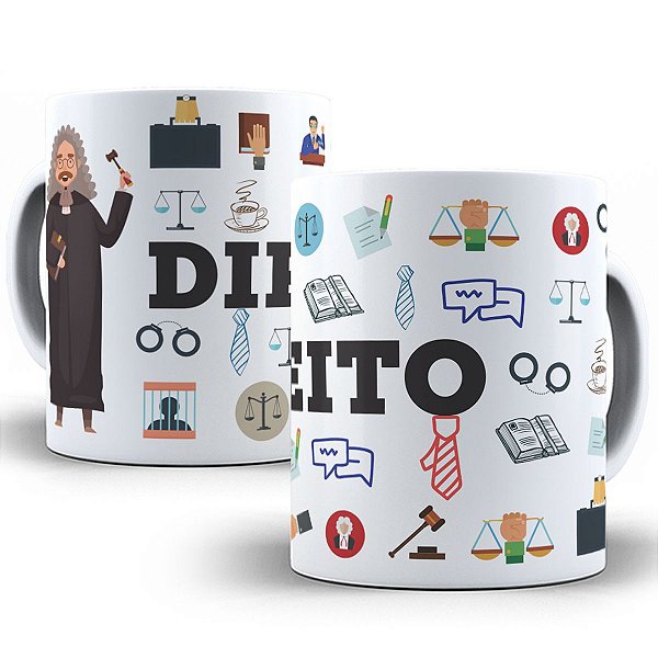Caneca direito profissão advogado advogada curso