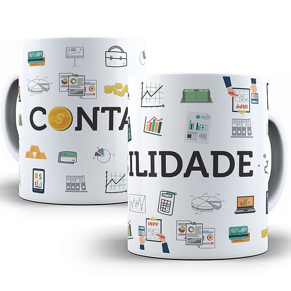 Caneca profissão contabilidade presente contador curso