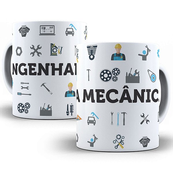 Caneca engenharia mecânica presente profissão engenheiro