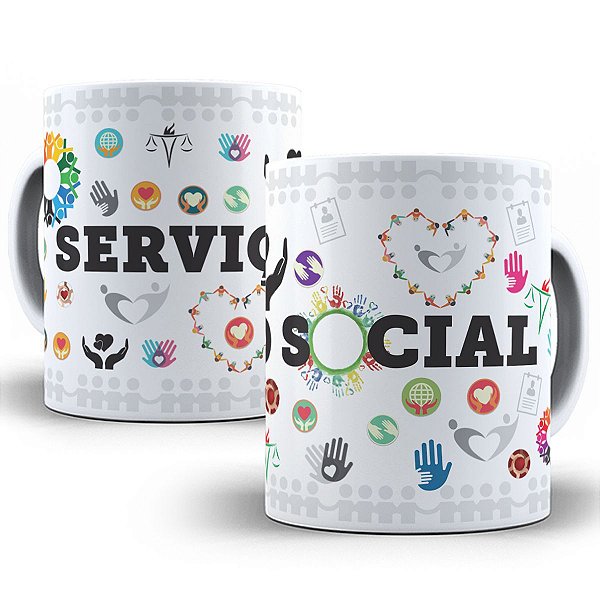Caneca serviço social profissão assistente social presente