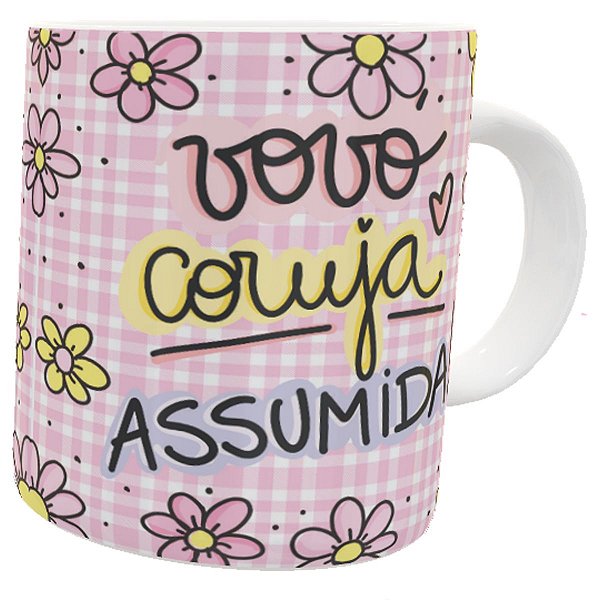 Caneca vovó coruja assumida presente amor em dobro