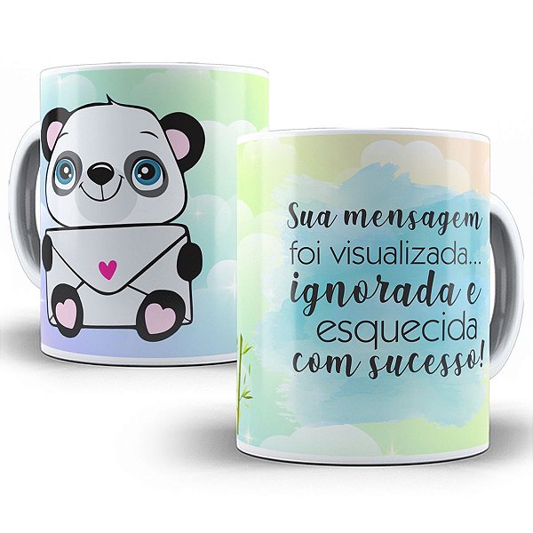Caneca sua mensagem foi ignorada com sucesso panda divertido