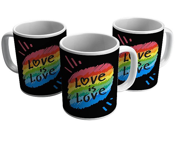 Caneca love is love arco-íris presente amor é amor lgbt