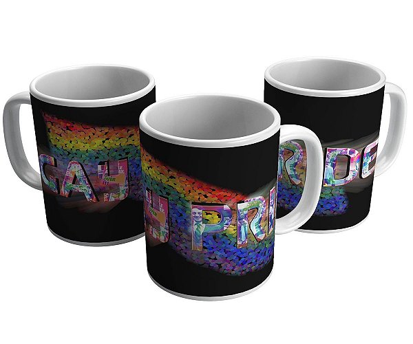 Caneca gay pride bandeira lgbt presente orgulho