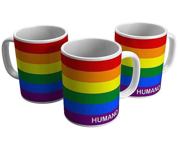 Caneca arco-íris lgbt humano como você presente orgulho