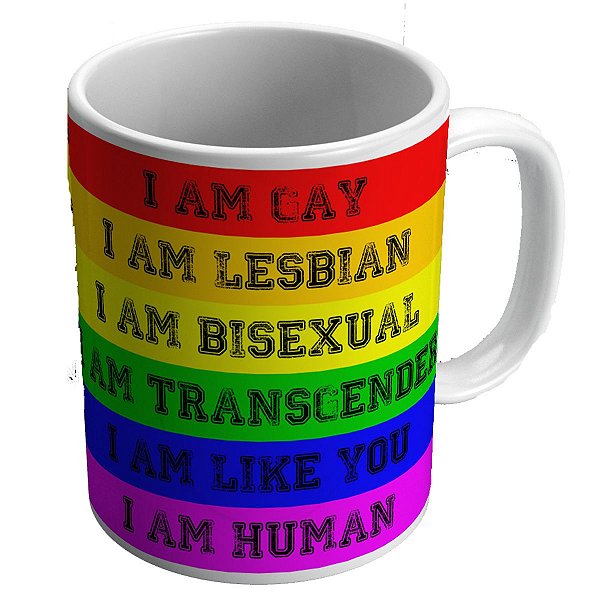 Caneca lgbt im like you im human presente pride orgulho