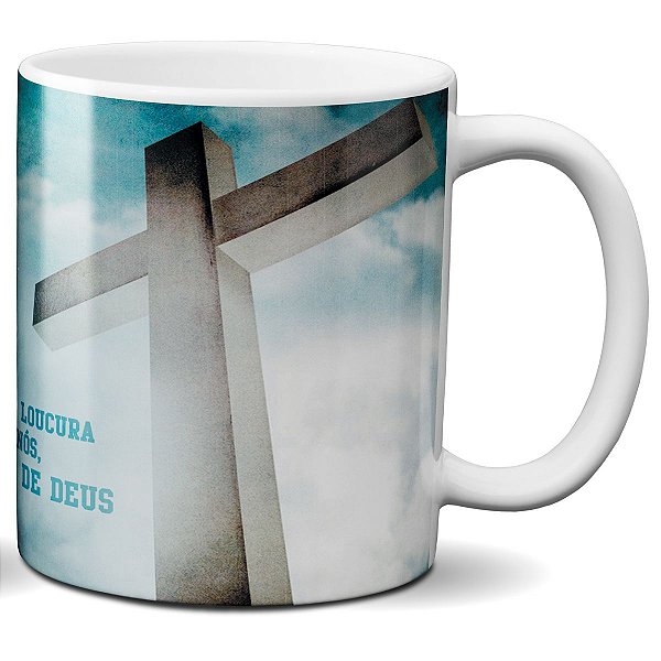 Caneca cruz fé religião jesus salvador presente evangélico