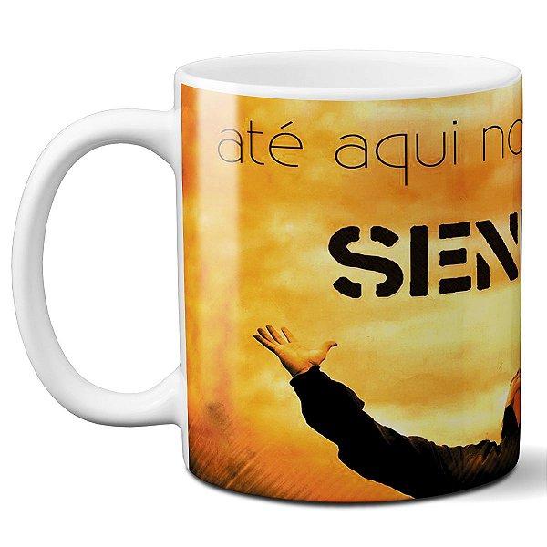 Caneca até aqui nos ajudou o senhor presente religião fé