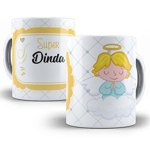 Caneca super dindo caneca com nome personalizado anjinho