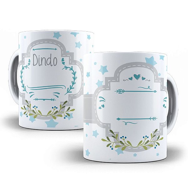 Caneca personalizada com nome dindo presente padrinho