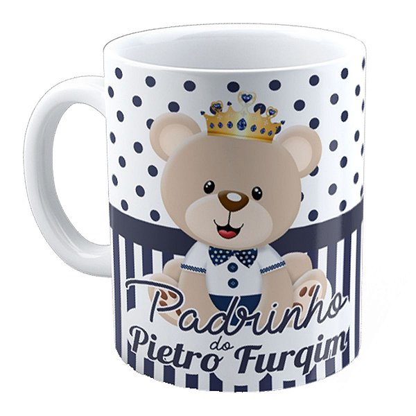 Caneca padrinho com nome personalizado funções do dindo