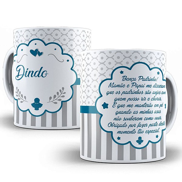 Caneca dindo com nome personalizado presente padrinho