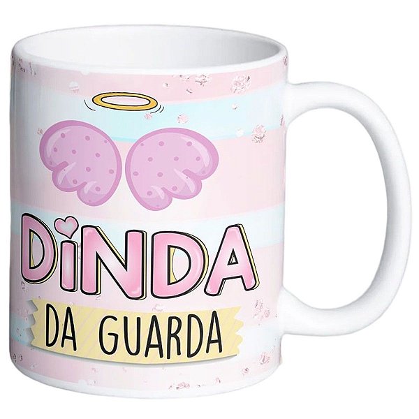 Caneca dinda anjo da guarda presente amo madrinha