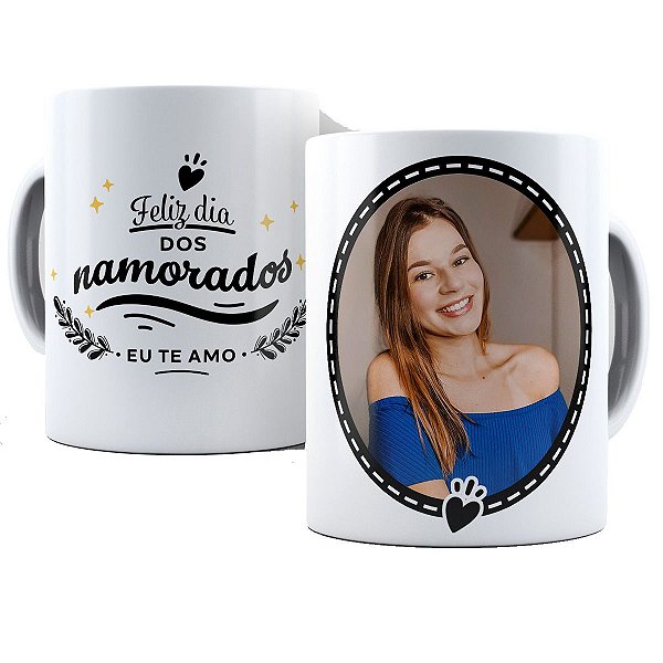 Caneca feliz dia dos namorados presente te amo com foto
