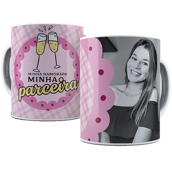 Caneca minha namorada minha parceira namorados com foto
