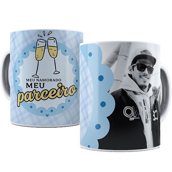 Caneca meu namorado meu parceiro dia dos namorados com foto