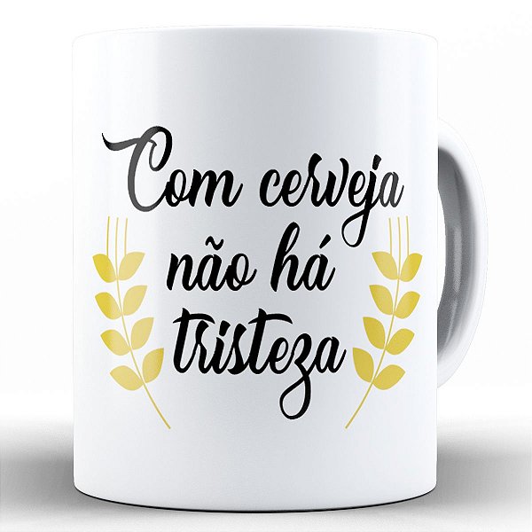Caneca com cerveja não há tristeza presente divertido