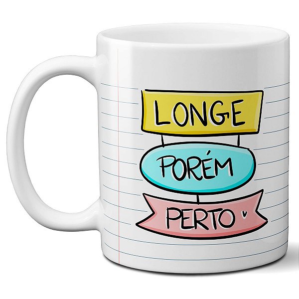 Caneca longe porém perto presente relacionamento a distância
