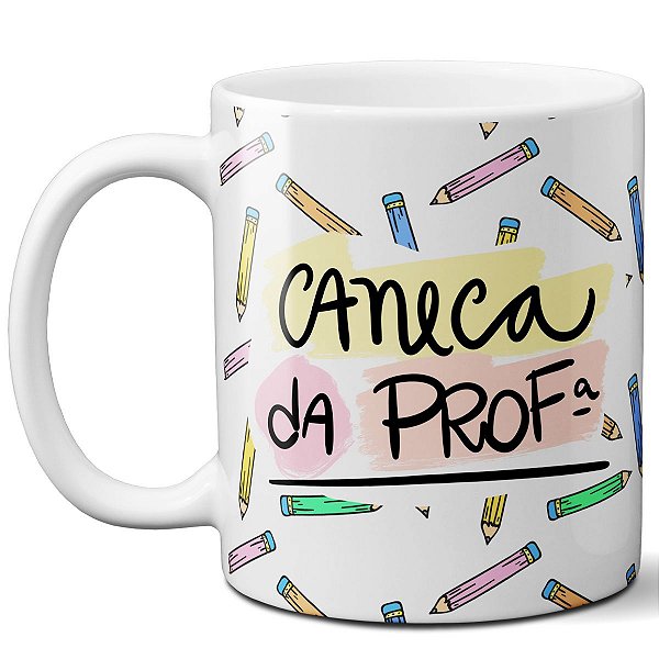Caneca café, ensinar, dormir, repetir presente professora