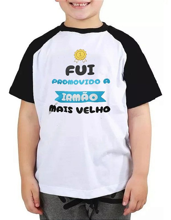 Camiseta raglan promovido a irmao do ano camisa