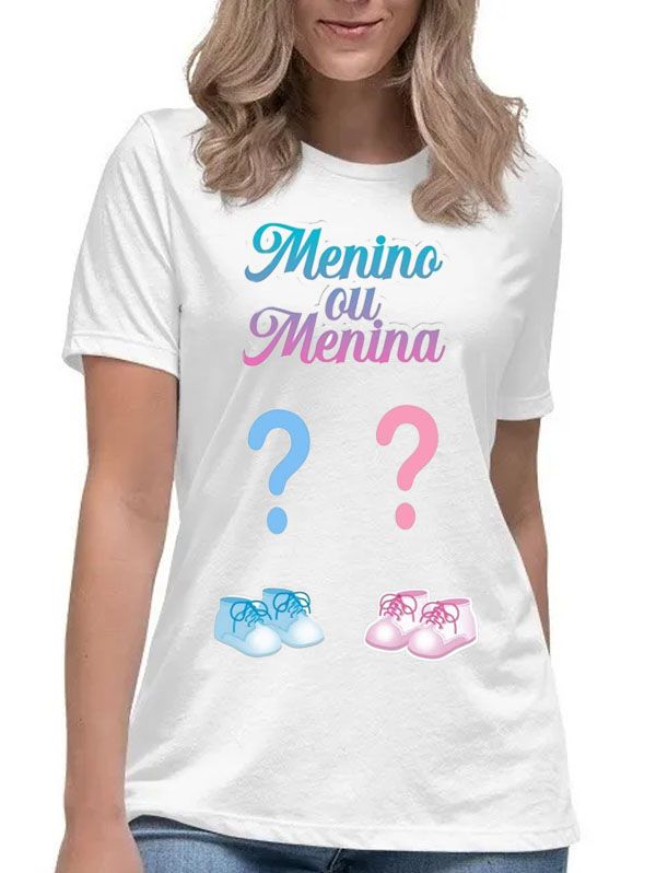 Camiseta chá revelacao gestante gravidez familia moda camisa