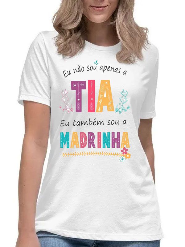 Camiseta tia madrinha camisa feminina moda tshirt per